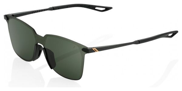 100% Legere Square Matte Black / Lens Green Gray Sunglasses