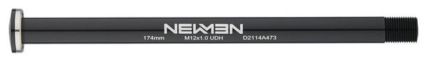 Newmen UDH Hinterrad-Steckachse Boost 12x148 mm (174 mm) | M12x1,0 | Flachkopf