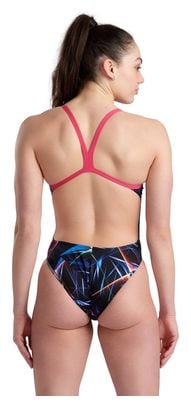Arena Allover Challenge Back One Piece Swimsuit Blue Pink