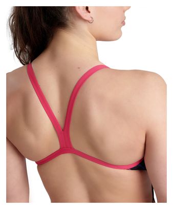 Maillot de Bain 1 Pièce Arena Allover Challenge Back Bleu Rose
