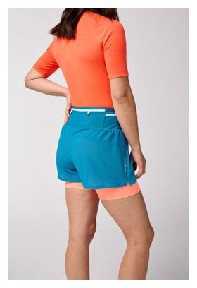 Brooks High Point 2.0 3inch Women's 2-in-1 Short Blue/Corail