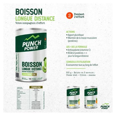 Punch Power Biodrink Longue Distance 500 g - Boisson énergétique - Ananas