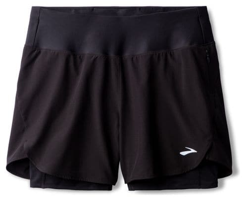 Short 2-en-1 Brooks Chaser 2.0 5in Noir Femme