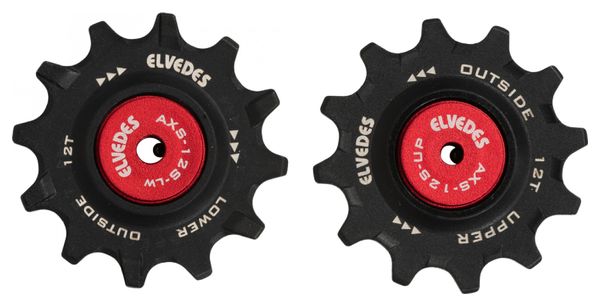 Coppia Rulli Deragliatore Elvedes per Sram Force / Red eTap AXS 2x12 Denti