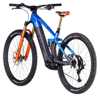 Cube Stereo Hybrid 140 HPC Actionteam 750 Elektrisch Volledig geveerd MTB Shimano XT 12S 750 Wh 29'' Actionteam Blauw Grijs 2024