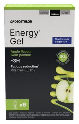 Decathlon Nutrition Gel Energético Manzana - 6 x 35ml