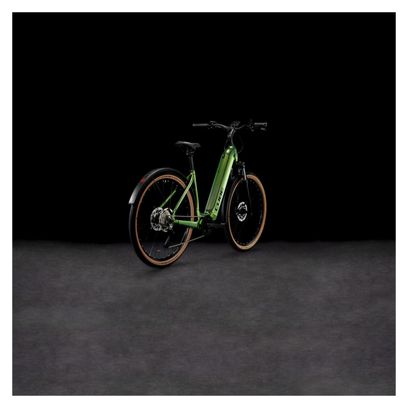 Gereviseerd product - Cube Nuride Hybrid Pro 625 Allroad Easy Entry Shimano Deore 10V 625 Wh 29'' Green Shinymoss 2023 Elektrische Mountainbike
