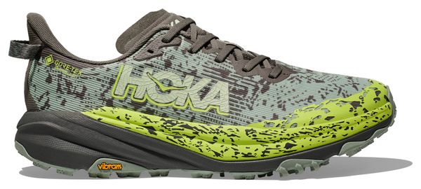 Hoka Speedgoat 6 GTX Trail Shoes Grey/Green Men's