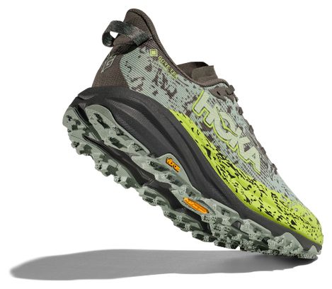 Hoka Speedgoat 6 GTX Trail Shoes Grey/Green Men's