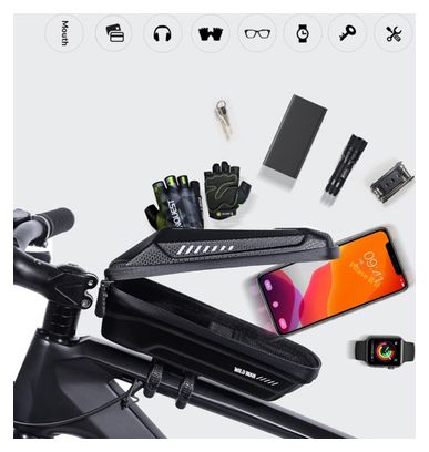 Borsa nera impermeabile da telaio bici da 1 L WILD MAN