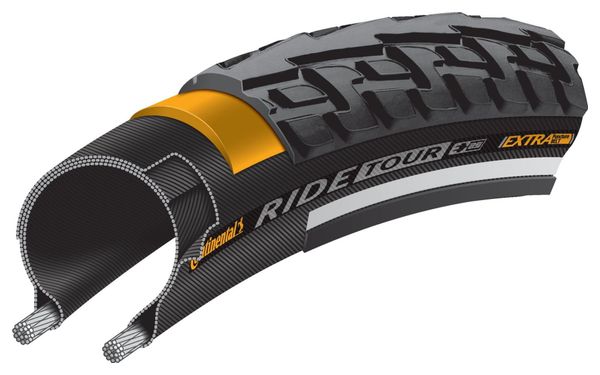Pneumatico Continental Ride Tour 20'' Tubetype Wire Extra PunctureBelt Reflex Sidewalls E-Bike e25