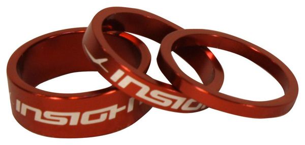 Insight 1-1/8'' x3 Spacers Red