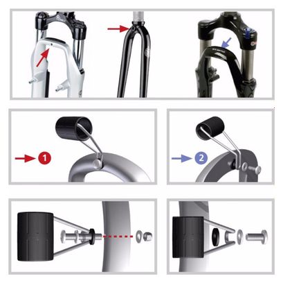 Support éclairage pour fourche Klickfix