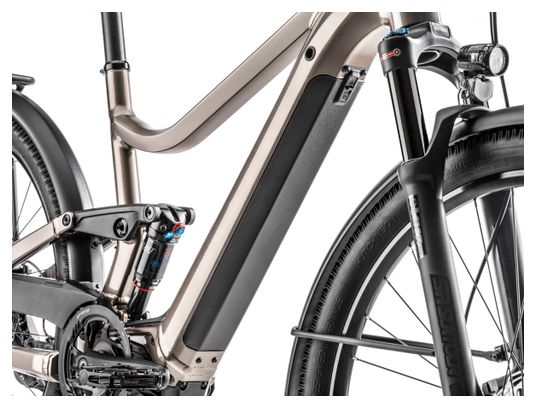 Bicicleta eléctrica de montaña con suspensión integral Saturday  27 Xroad FS 3 Smart System Shimano Deore 11V 500 Wh 27,5'' Beige 2023