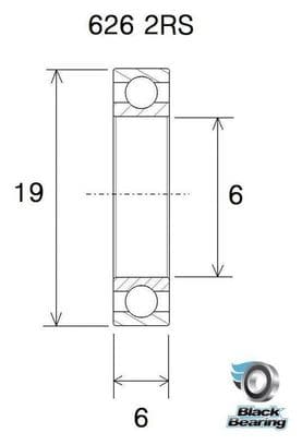 Roulement B5 - BLACKBEARING - 626 2rs