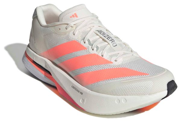 Chaussures Running adidas Adizero Boston 13 Blanc/Orange Homme