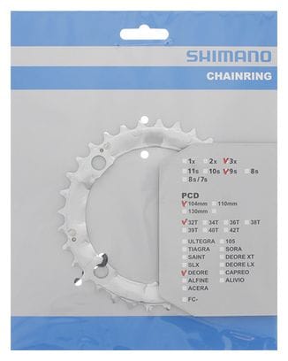 Shimano Plateau DEORE 32 Teeth spacing 104/4 branches FC-M510 9V Silver