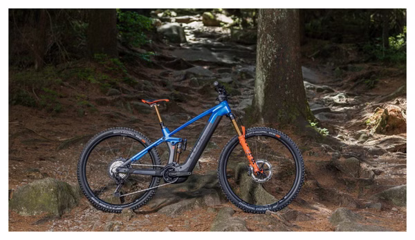 Cube Stereo Hybrid 140 HPC Actionteam 750 Electric Full Suspension MTB Shimano XT 12S 750 Wh 27.5'' Actionteam Blue Grey 2024
