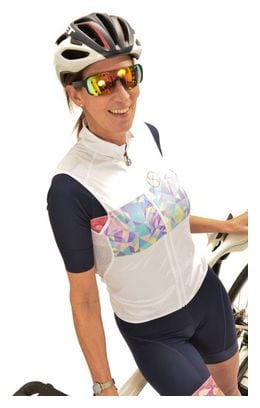 Coupe-vents vélo sans manchen pour femmes en blanc 8andCounting