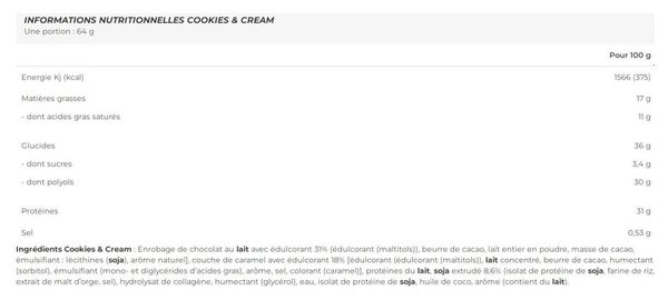 Boîte Crush Bar (12x64g) - Biotech Usa - Cookies Et Cream -  Barres Protéinées