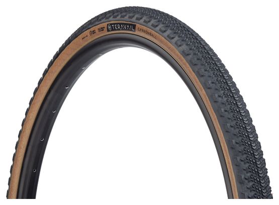 Teravail Cannonball 650b Neumático de grava Tubeless Ready Luz plegable y lateral flexible Tan lateral