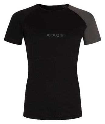 Maglia a maniche corte da donna AYAQ Biafo Merinos Nero