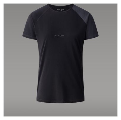 Maglia a maniche corte da donna AYAQ Biafo Merinos Nero