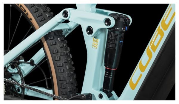 Cube Stereo Hybrid 140 HPC Race 750 Electric Volledig geveerde MTB Shimano Deore XT 12S 750 Wh 29'' Dazzle Blue 2024