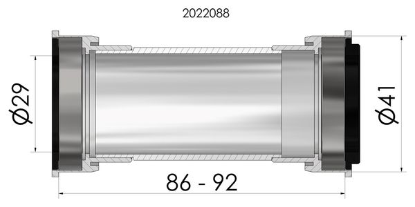 Elvedes PressFit BB86/92 Trapas voor Sram DUB