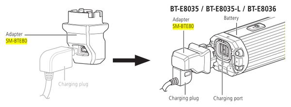 Adaptateur de Charge Shimano Steps SM-BTE80 pour Batterie BT-E8035 et Chargeurs EC-E6000/E6002/E8004