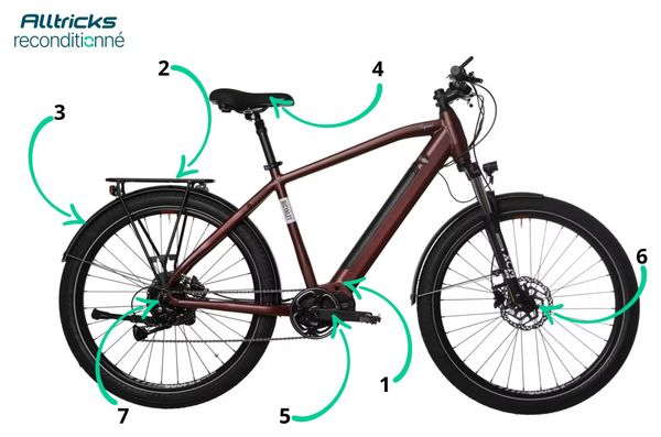 Bicicletta elettrica da città Raymond Shimano Acera 9V 504 Wh  Bordeaux Red 170/180cm Prodotto rigenerato