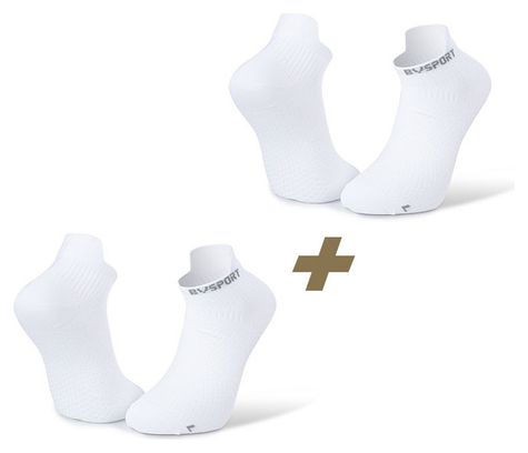 Paire de Chaussettes BV Sport Light 3D Ultra Courte X2 Blanc