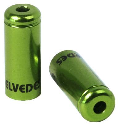 Elvedes Aluminium Bremsgehäuse Endkappen 5,0 mm 10 Stück Grün