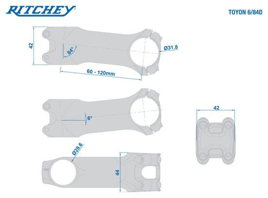 Attacco Ritchey WCS Toyon Matt Black +/-6°