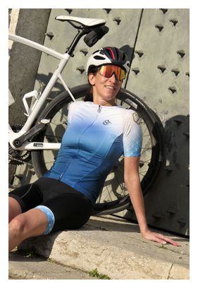 Maillot a vélo au manches courtes pour femmes blue 8andCounting