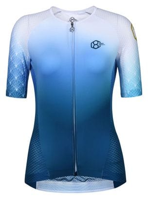 Maillot a vélo au manches courtes pour femmes blue 8andCounting