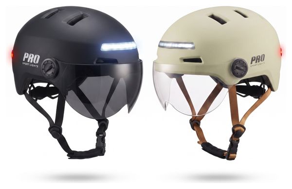 Casque de vélo Clearview visières et éclairage NTA 8776 beige