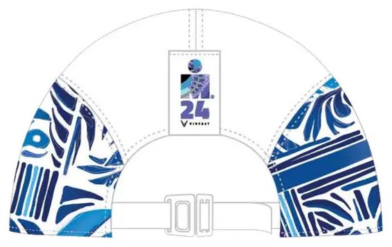 Ironman Wereldkampioenschap Nice 2024 Evenement Tech Cap Wit/Blauw