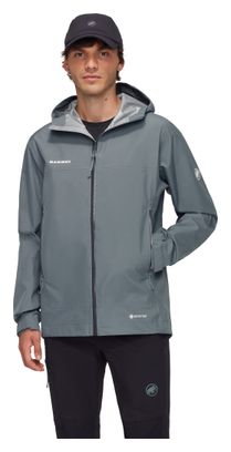 Mammut Crater Light Hs Hooded Grey Waterproof Jacket for Men