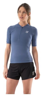 Maglia a maniche corte Compressport Trail Racing Postural Blue Donna