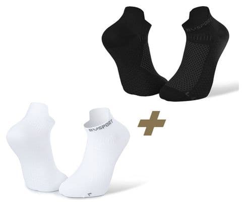 Coppia di calzini BV Sport Light 3D ultra corti X2 neri bianchi