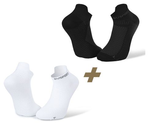 BV Sport Light 3D Ultra Short X2 Paar Socken Schwarz Weiß
