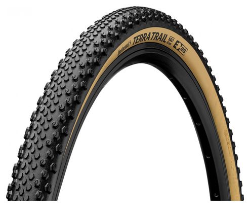 Pneu Gravel Continental Terra Trail 650b Tubeless Ready Souple ProTection BlackChili Compound Flancs Cream E-Bike e25