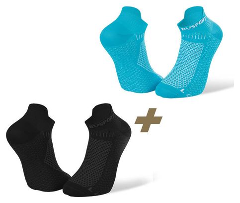 Paar BV Sport Light 3D Ultra Korte Sokken X2 Zwart Blauw