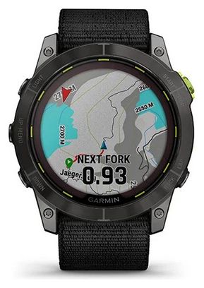 Montre GPS Garmin Enduro 2 Titane Carbon Gray DLC avec UltraFit en Nylon Noir