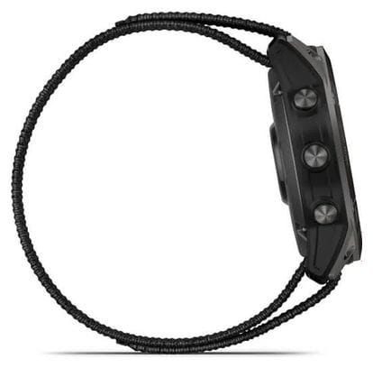 Garmin Enduro 2 Titane Carbon Gray DLC GPS-Uhr mit schwarzem UltraFit-Nylonarmband