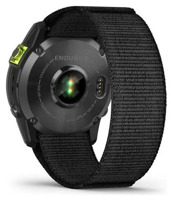 Garmin Enduro 2 Titane Carbon Gray DLC GPS-Uhr mit schwarzem UltraFit-Nylonarmband