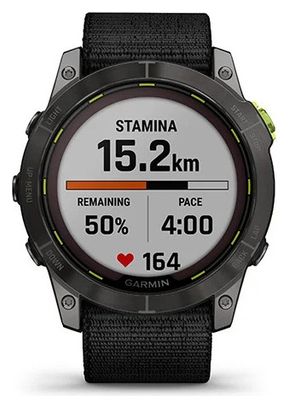 Garmin Enduro 2 Titane Carbon Gray DLC GPS Watch with Black UltraFit Nylon Strap