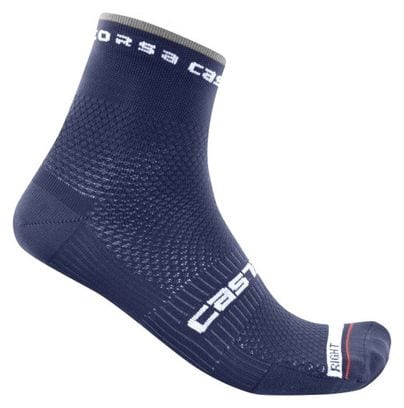 Castelli Rosso Corsa Pro 9 Unisex Socken Blau/Weiß
