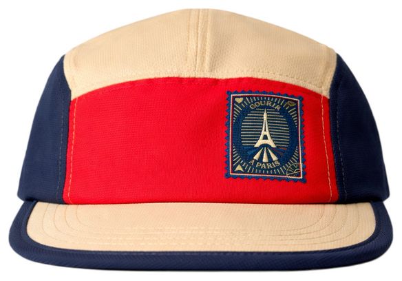 Gorra BV Sport de 5 paneles, París, azul/rojo/beige